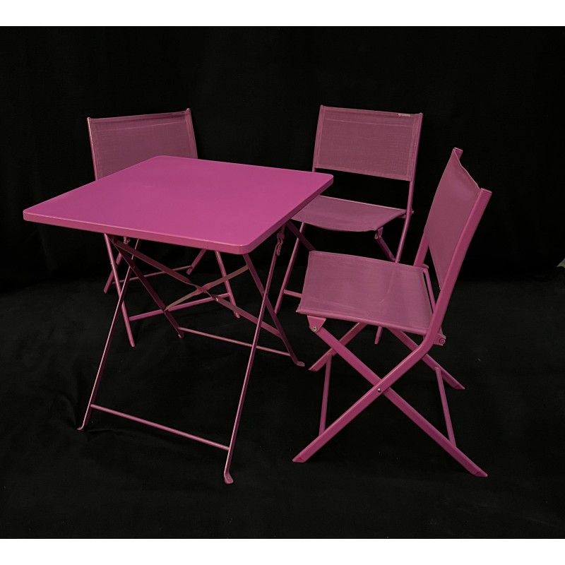 Ensemble table de jardin avec 3 chaises